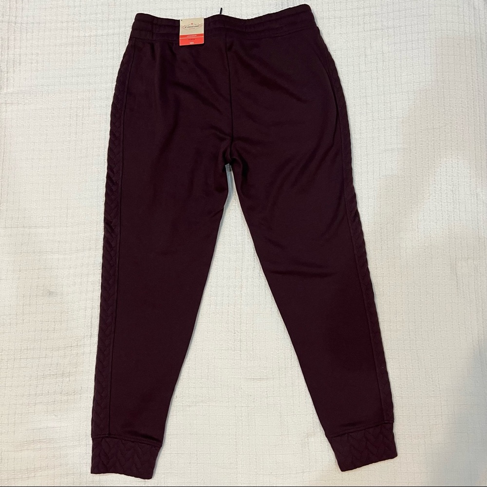 NWT St Johns Bay Fleece Jogger Pants Size Small Plum Purple Fitted Ankle